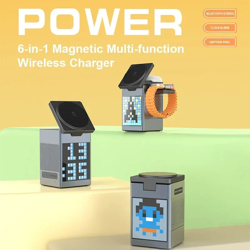 6 in 1 Magnetic Wireless Charger & Speaker - MOBICASE