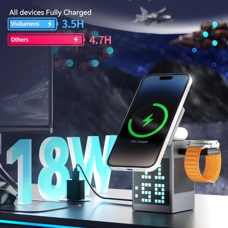 6 in 1 Magnetic Wireless Charger & Speaker - MOBICASE